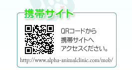 携帯サイト　QRコードから携帯サイトへアクセスしてください。